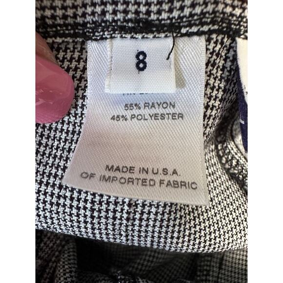 Black Gray Check Pendleton Gingham Slacks Women Pleat Front Drawstring - Picture 12 of 13